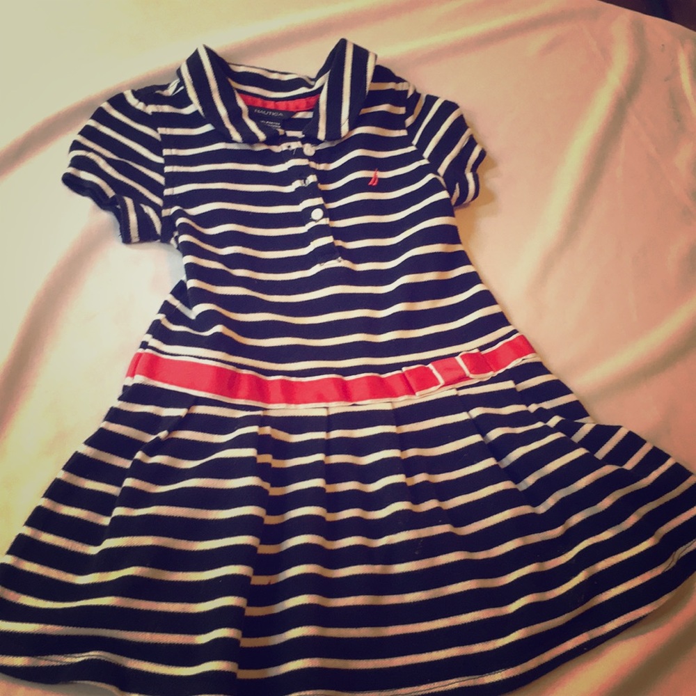 Blue and white stripped nautica dress